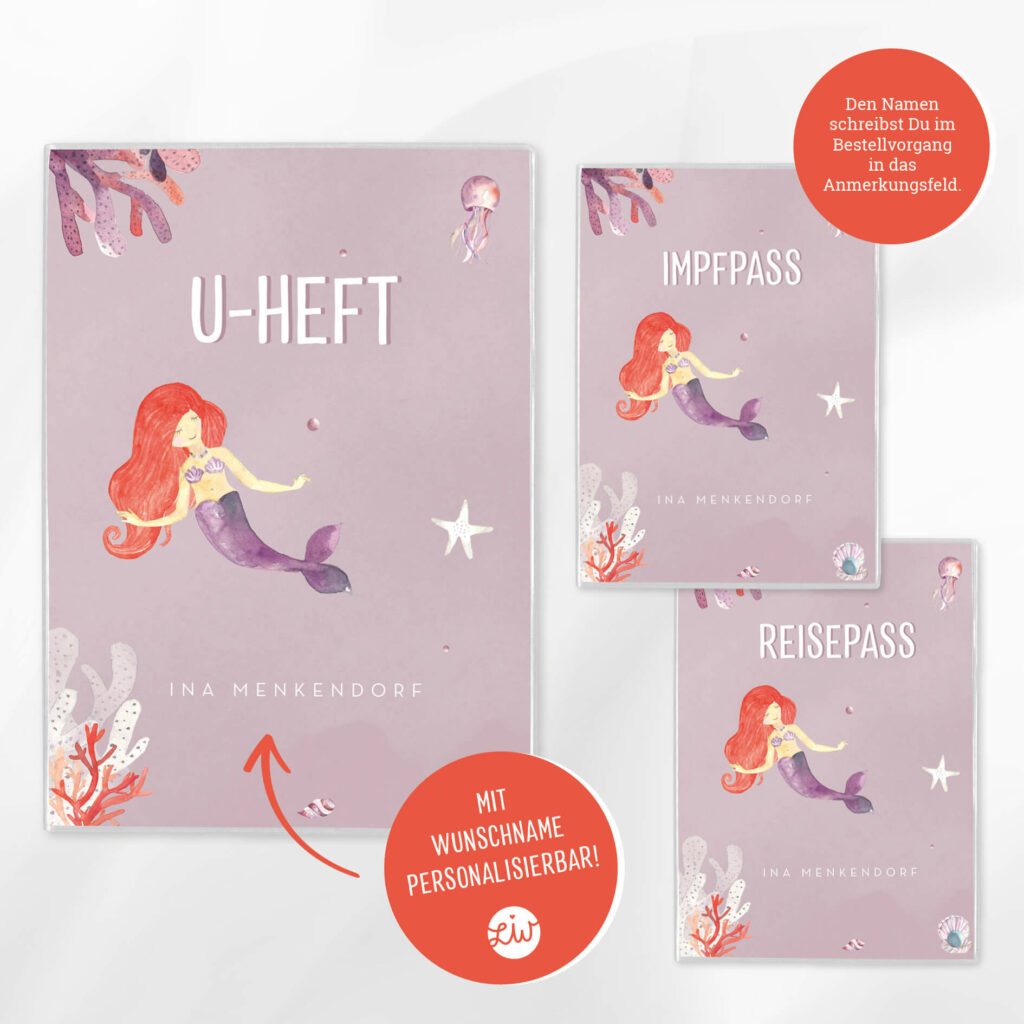 Personalisierte U-Heft- & Impfpasshülle, Set – Schutzhülle mit Namen – Geschenk zur Geburt – DIN A5/ DIN B7 - Image 2