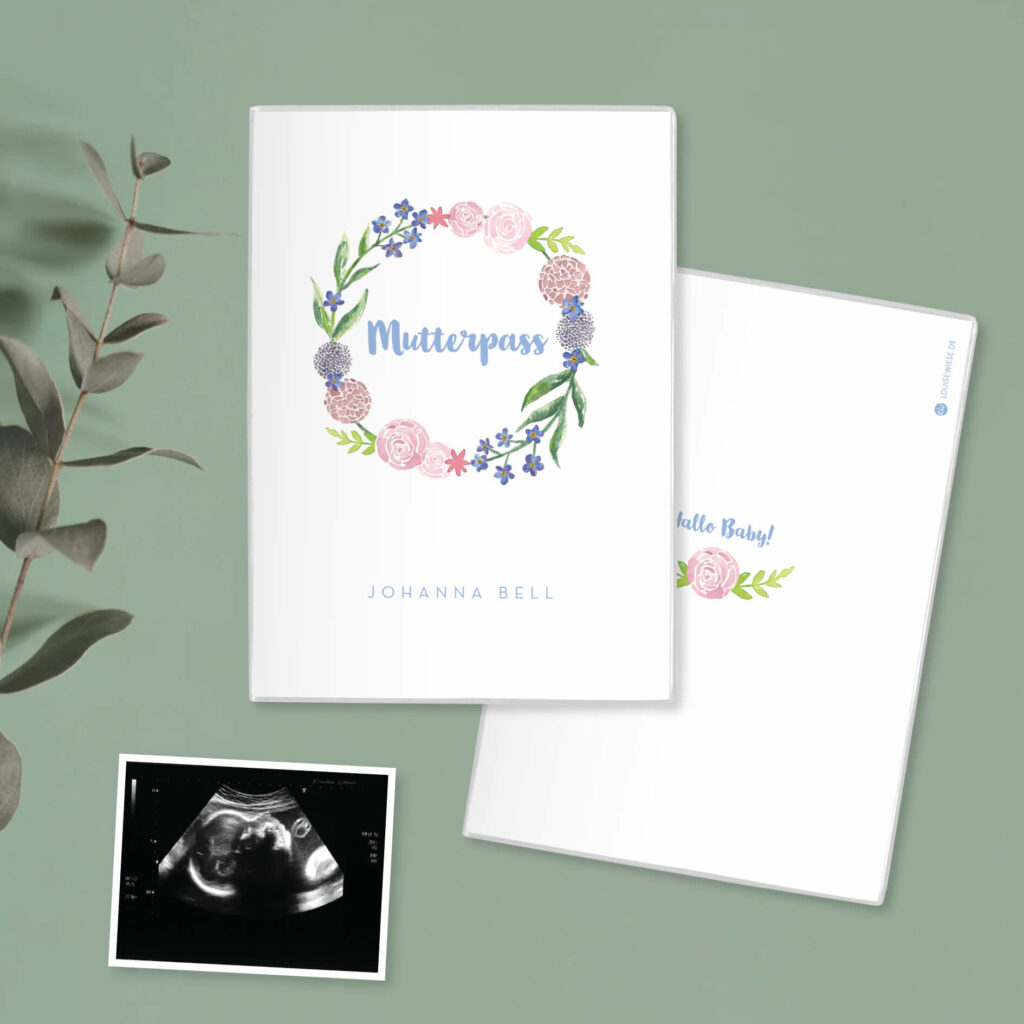 Mutterpasshülle personalisiert mit Namen – Hülle Mutterpass  – Geschenk zur Schwangerschaft  – Schutzhülle Mutterpass