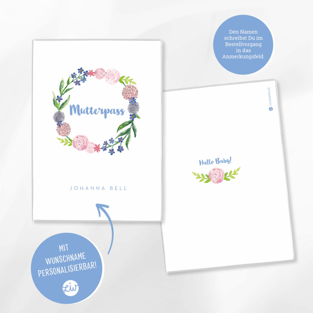Mutterpasshülle personalisiert mit Namen – Hülle Mutterpass  – Geschenk zur Schwangerschaft  – Schutzhülle Mutterpass - Image 6
