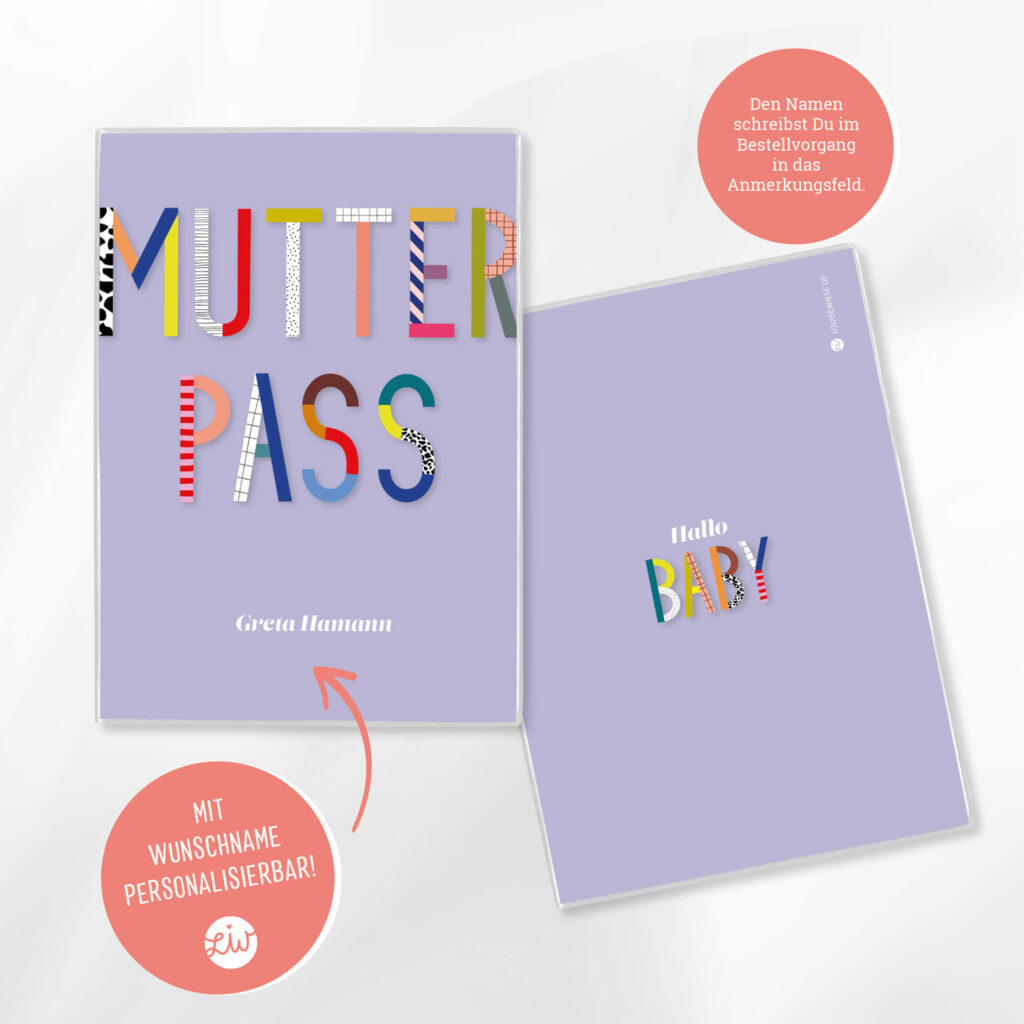 Mutterpasshülle personalisiert mit Namen – Hülle Mutterpass  – Geschenk zur Schwangerschaft  – Schutzhülle Mutterpass - Image 5
