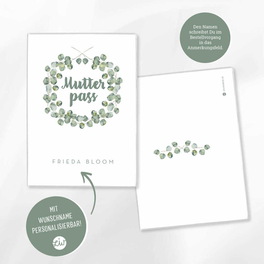 Mutterpasshülle personalisiert mit Namen – Hülle Mutterpass  – Geschenk zur Schwangerschaft  – Schutzhülle Mutterpass - Image 5