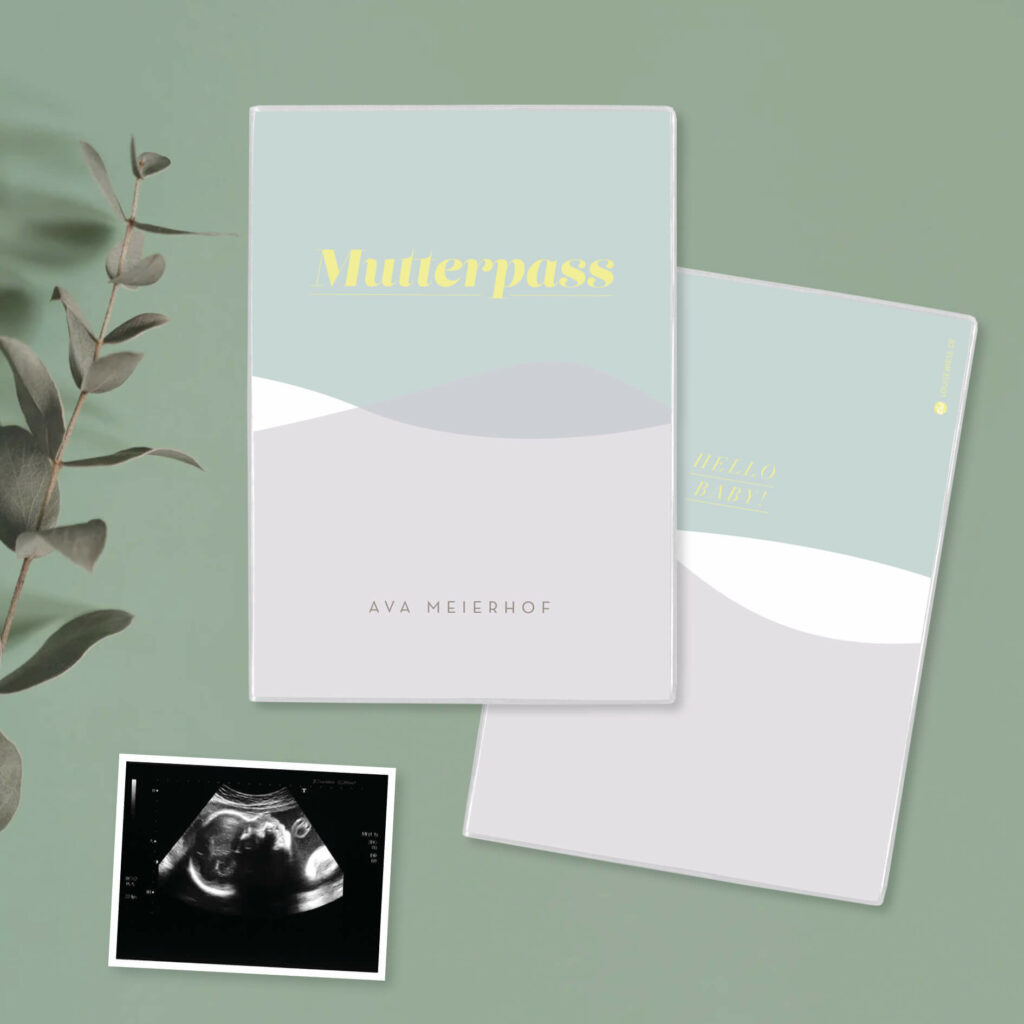 Mutterpasshülle personalisiert mit Namen – Hülle Mutterpass  – Geschenk zur Schwangerschaft  – Schutzhülle Mutterpass