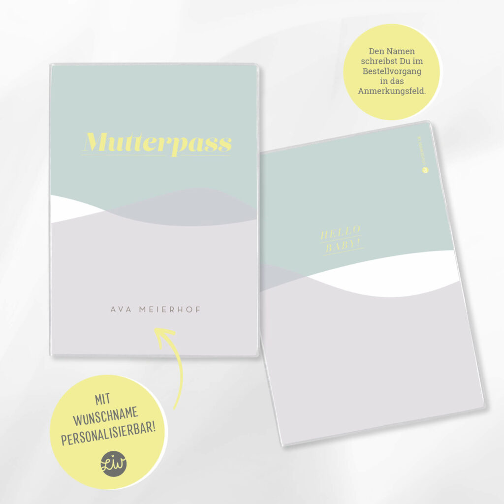 Mutterpasshülle personalisiert mit Namen – Hülle Mutterpass  – Geschenk zur Schwangerschaft  – Schutzhülle Mutterpass - Image 5