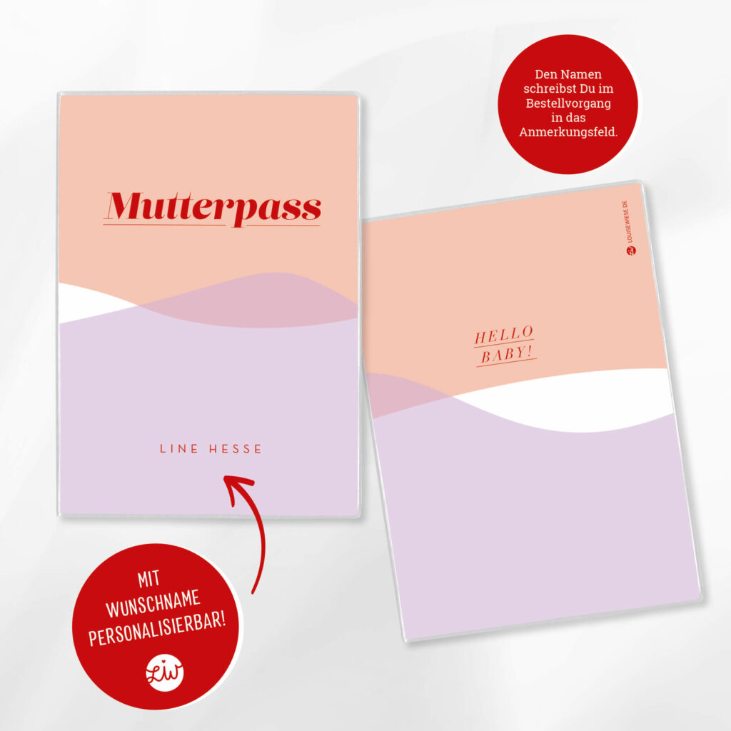 Mutterpasshülle personalisiert mit Namen – Hülle Mutterpass  – Geschenk zur Schwangerschaft  – Schutzhülle Mutterpass - Image 5
