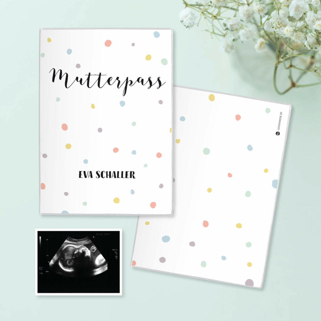 Mutterpasshülle personalisiert mit Namen – Hülle Mutterpass  – Geschenk zur Schwangerschaft  – Schutzhülle Mutterpass