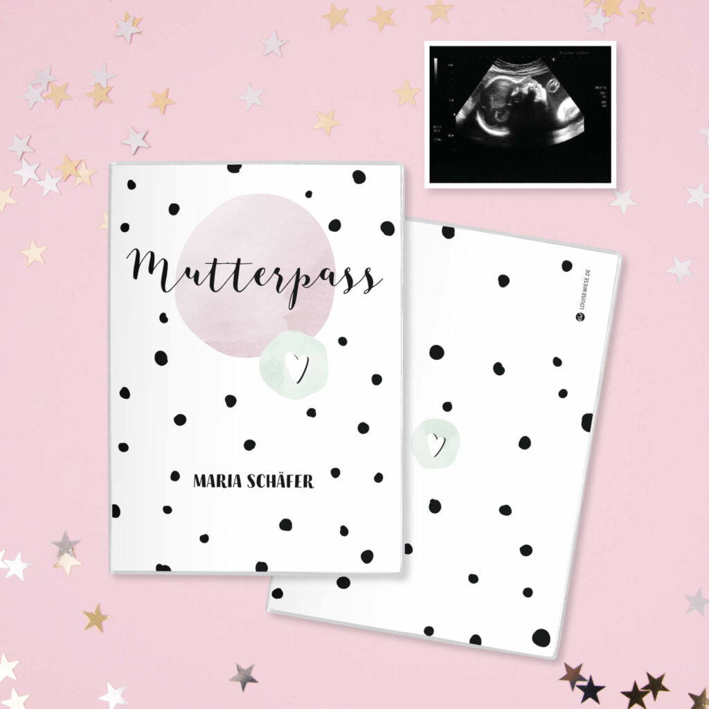 Mutterpasshülle personalisiert mit Namen – Hülle Mutterpass  – Geschenk zur Schwangerschaft  – Schutzhülle Mutterpass
