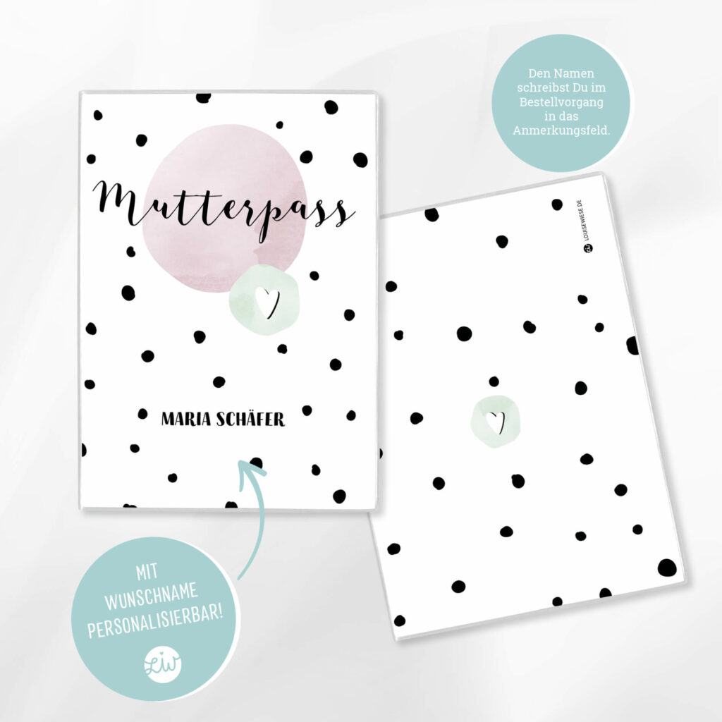 Mutterpasshülle personalisiert mit Namen – Hülle Mutterpass  – Geschenk zur Schwangerschaft  – Schutzhülle Mutterpass - Image 6