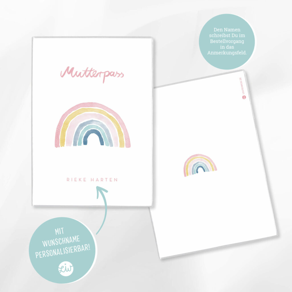 Mutterpasshülle personalisiert mit Namen – Hülle Mutterpass  – Geschenk zur Schwangerschaft  – Schutzhülle Mutterpass - Image 5