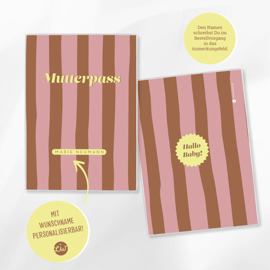 Mutterpasshülle personalisiert mit Namen – Hülle Mutterpass  – Geschenk zur Schwangerschaft  – Schutzhülle Mutterpass - Image 5