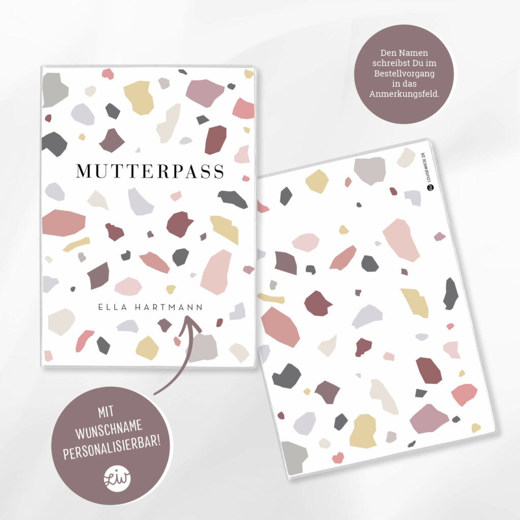 Mutterpasshülle personalisiert mit Namen – Hülle Mutterpass  – Geschenk zur Schwangerschaft  – Schutzhülle Mutterpass - Image 5