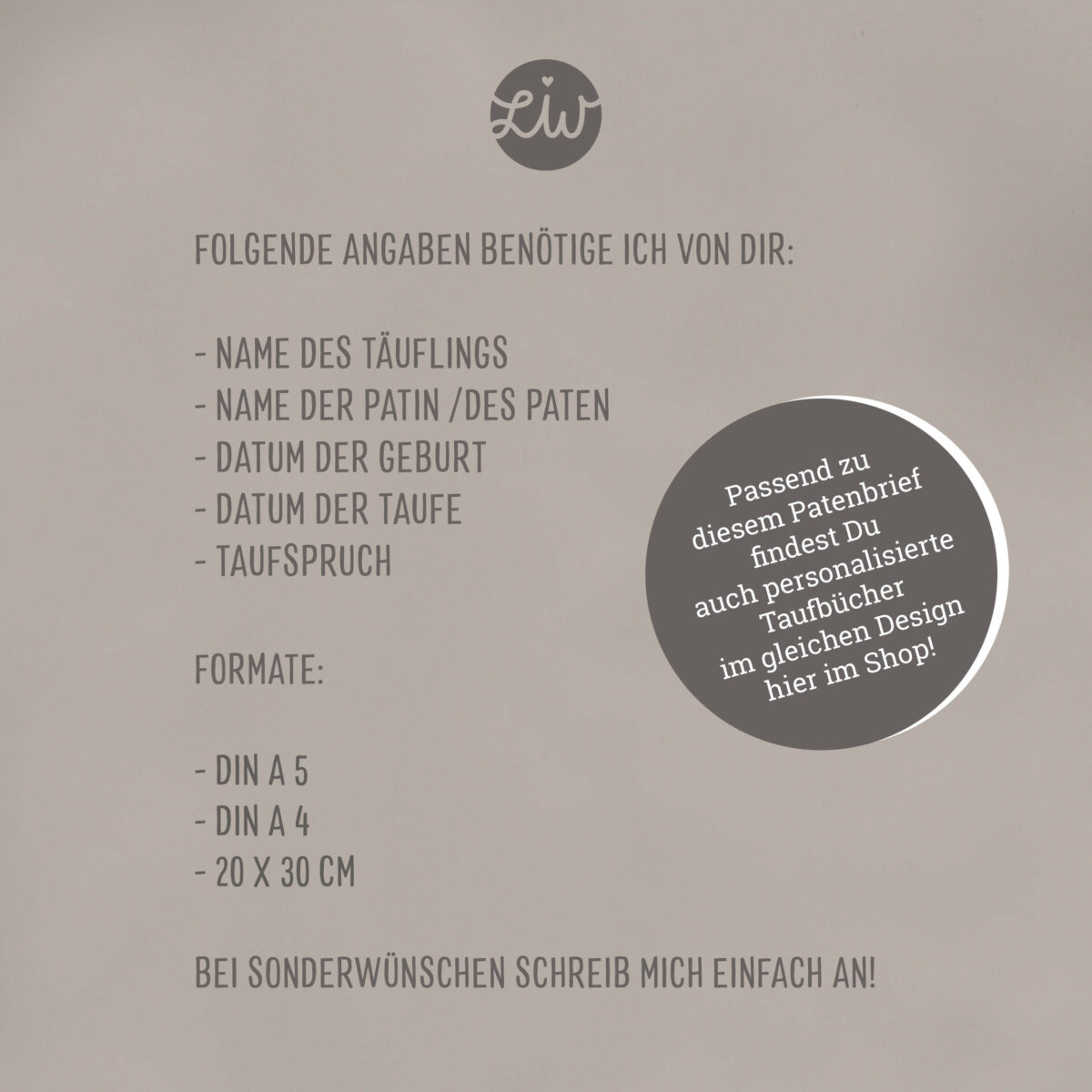Patenbrief personalisiert – Brief zur Taufe - Image 2