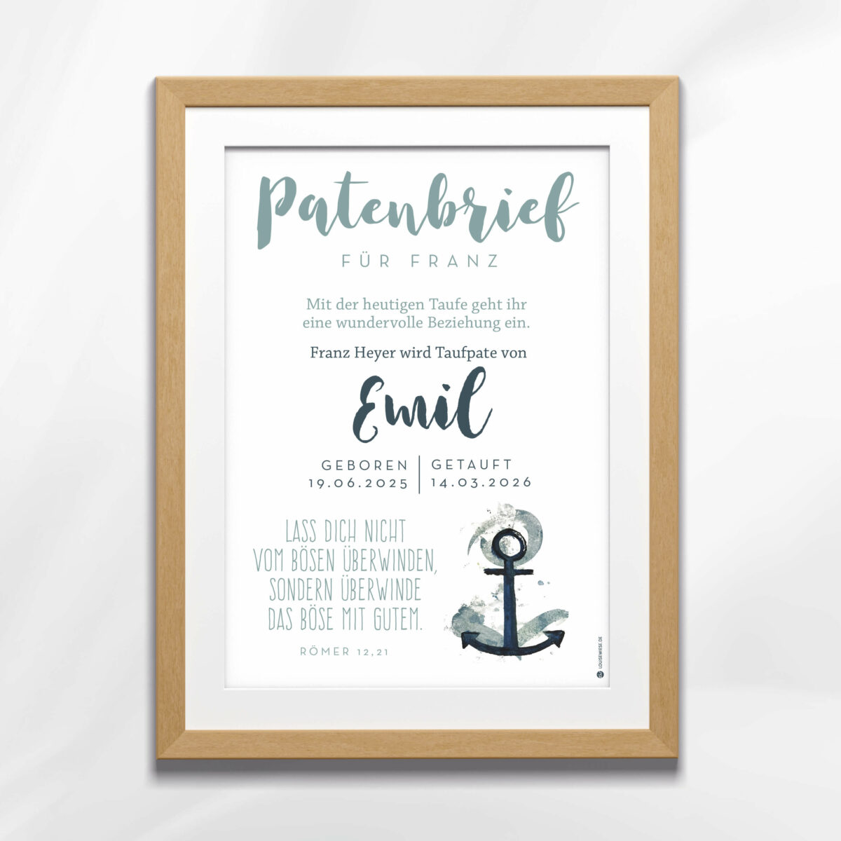 Patenbrief personalisiert – Brief zur Taufe - Image 3