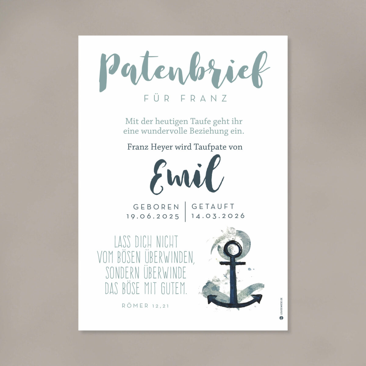 Patenbrief personalisiert – Brief zur Taufe - Image 4