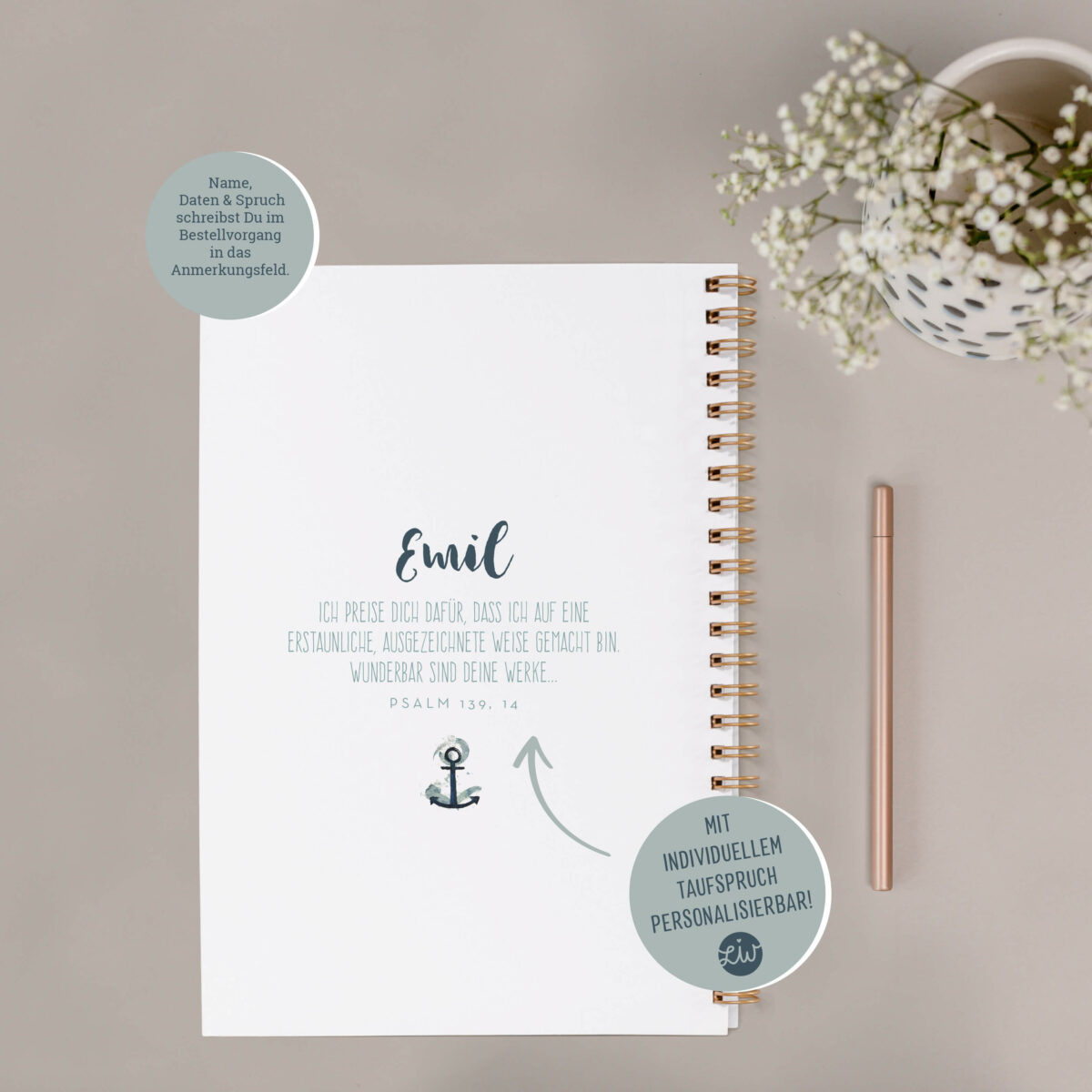 Personalisiertes Taufbuch – Geschenk zur Taufe - Image 3