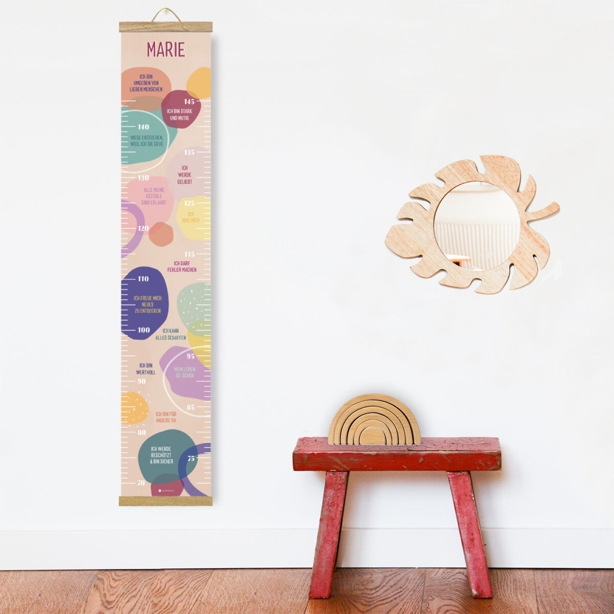 Personalisierte Messlatte für's Kinderzimmer – Geschenk zur Geburt – Messlatte mit Namen – Mädchen/ Junge - Image 2