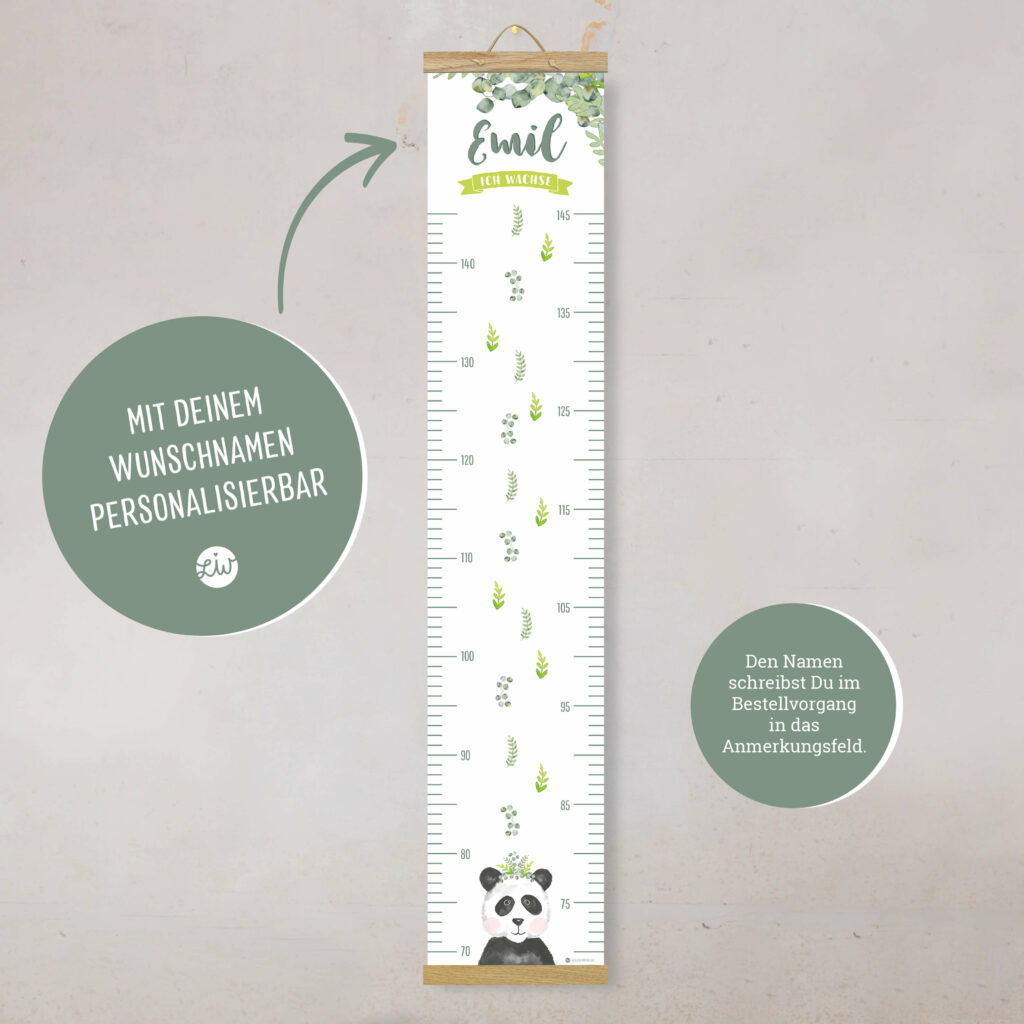 Personalisierte Messlatte für's Kinderzimmer – Geschenk zur Geburt – Messlatte mit Namen – Mädchen/ Junge - Image 2