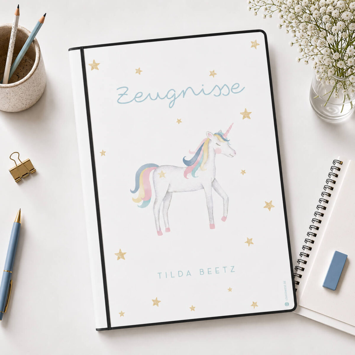 Zeugnismappe - personalisiert, Sichtbuch DIN A 4
