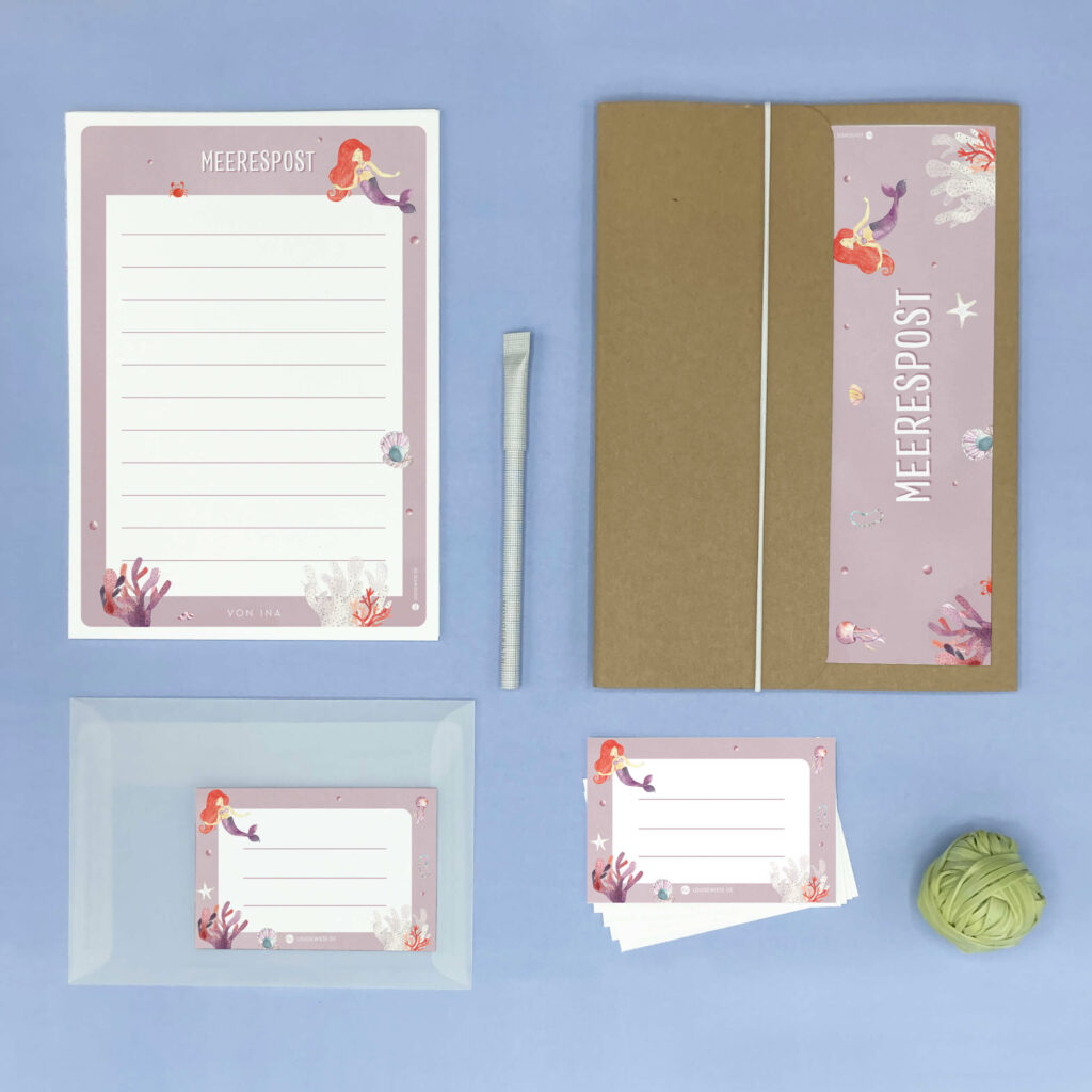 Personalisiertes Briefpapier | Geschenk Briefpapier mit Namen, Umschlägen & Adressetiketten | Schulanfang Geschenkidee
