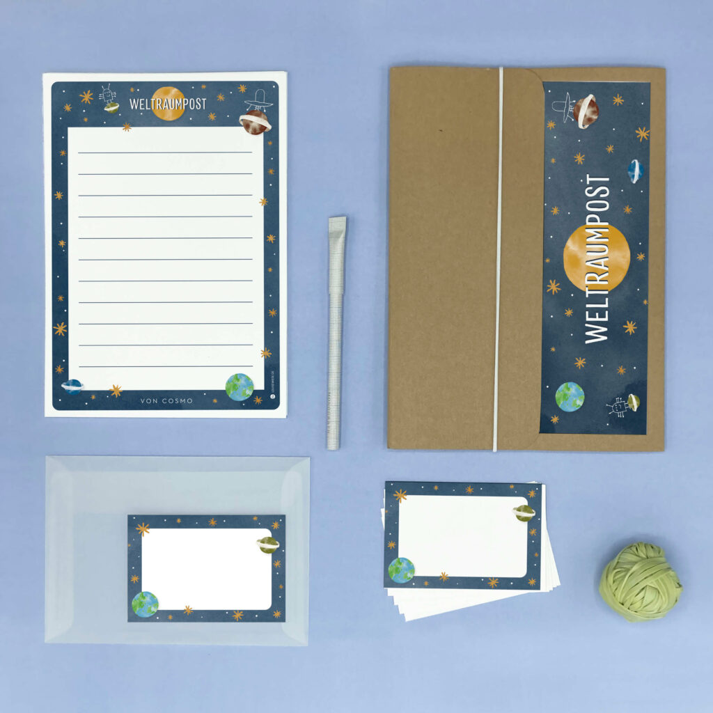 Personalisiertes Briefpapier | Geschenk Briefpapier mit Namen, Umschlägen & Adressetiketten | Schulanfang Geschenkidee