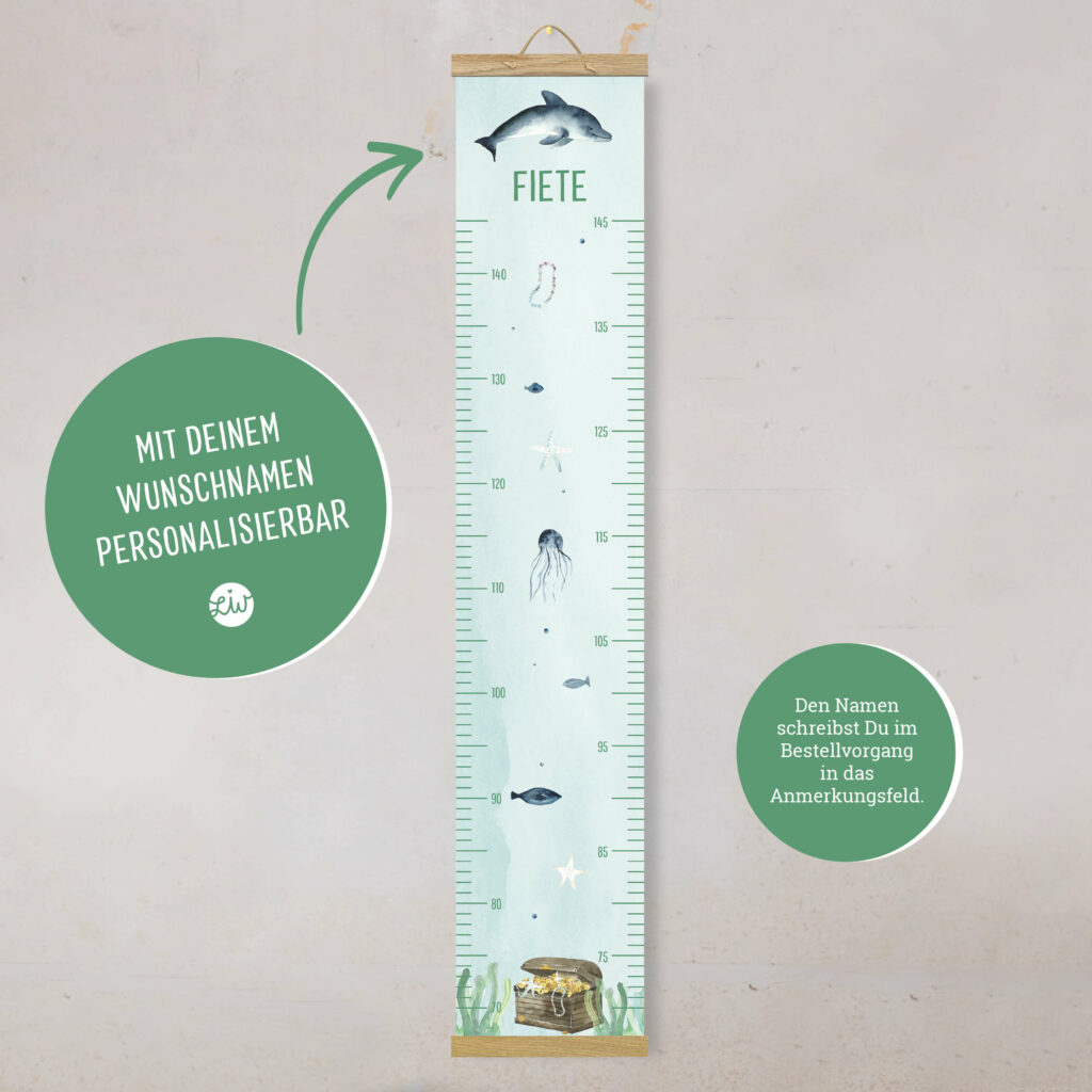 Personalisierte Messlatte für's Kinderzimmer – Geschenk zur Geburt – Messlatte mit Namen – Mädchen/ Junge - Image 3