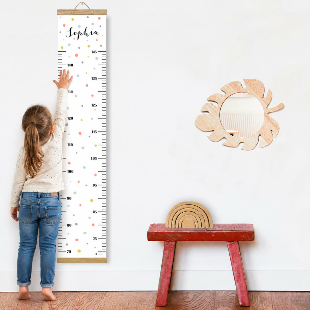 Personalisierte Messlatte mit Namen