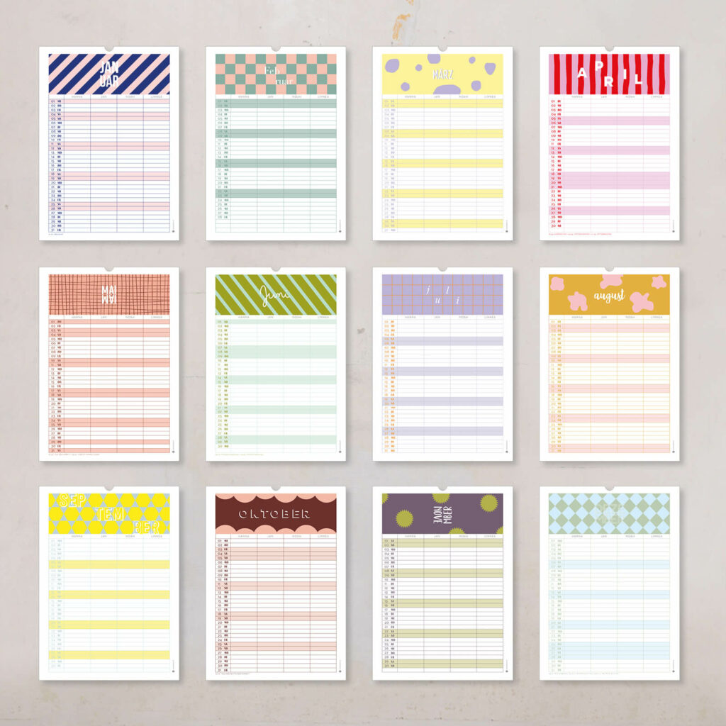 Familienkalender 2026 personalisiert , Wandkalender A4/A3 mit Namen, 1–6 Spalten - Image 3