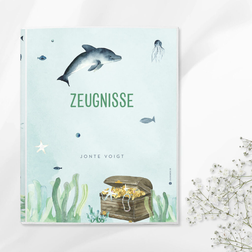 Zeugnisordner - personalisiert, A4 Ordner mit Sichthüllen
