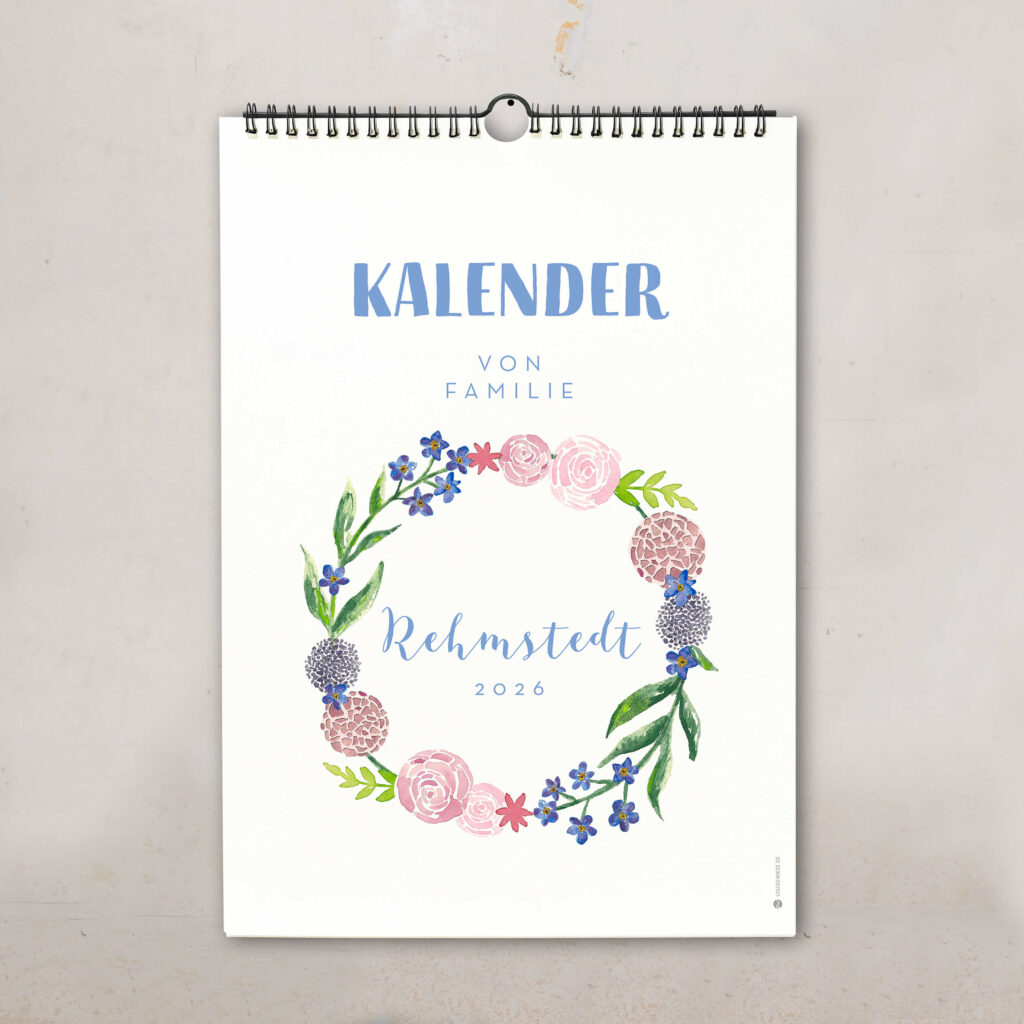 Familienkalender 2026 personalisiert , Wandkalender A4/A3 mit Namen, 1–6 Spalten