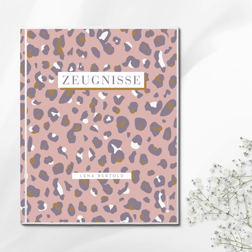 Zeugnisordner - personalisiert, A4 Ordner mit Sichthüllen