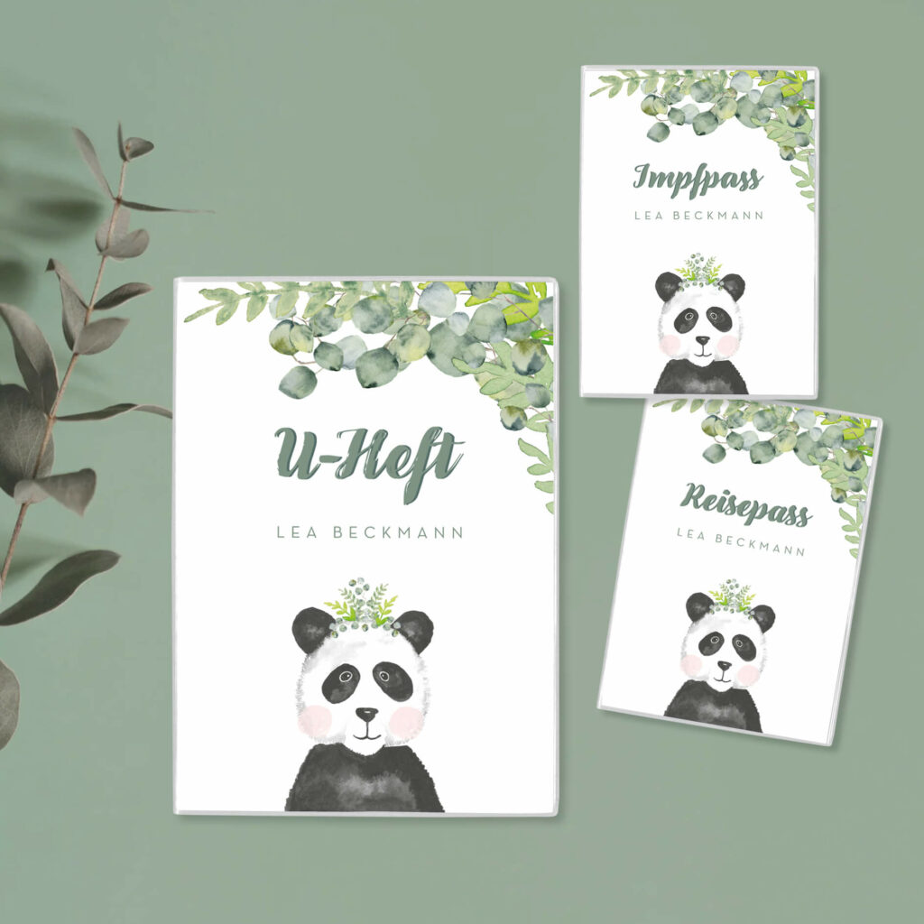 Personalisierte U-Heft- & Impfpasshülle, Set – Schutzhülle mit Namen – Geschenk zur Geburt – DIN A5/ DIN B7