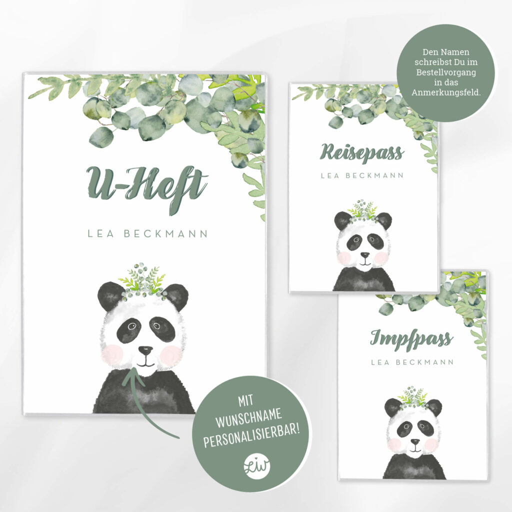Personalisierte U-Heft- & Impfpasshülle, Set – Schutzhülle mit Namen – Geschenk zur Geburt – DIN A5/ DIN B7 - Image 2