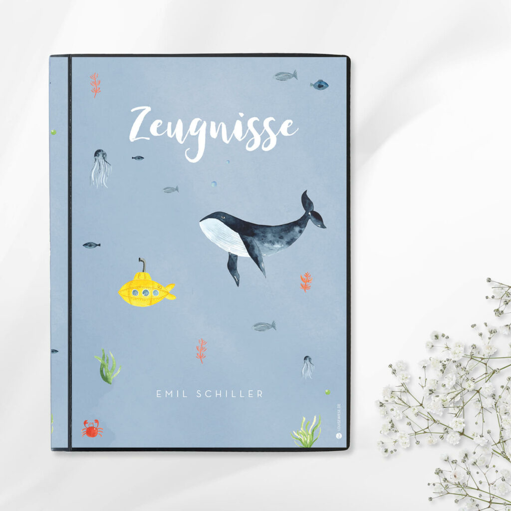 Zeugnismappe - personalisiert, Sichtbuch DIN A 4