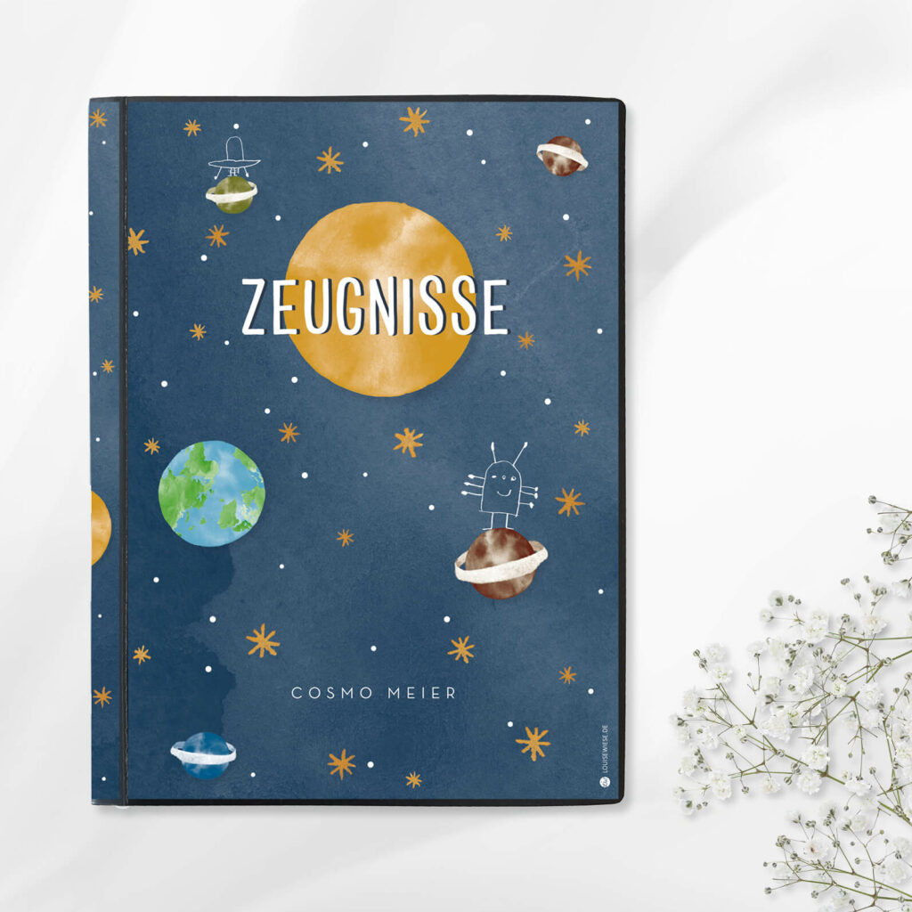 Zeugnismappe - personalisiert, Sichtbuch DIN A 4