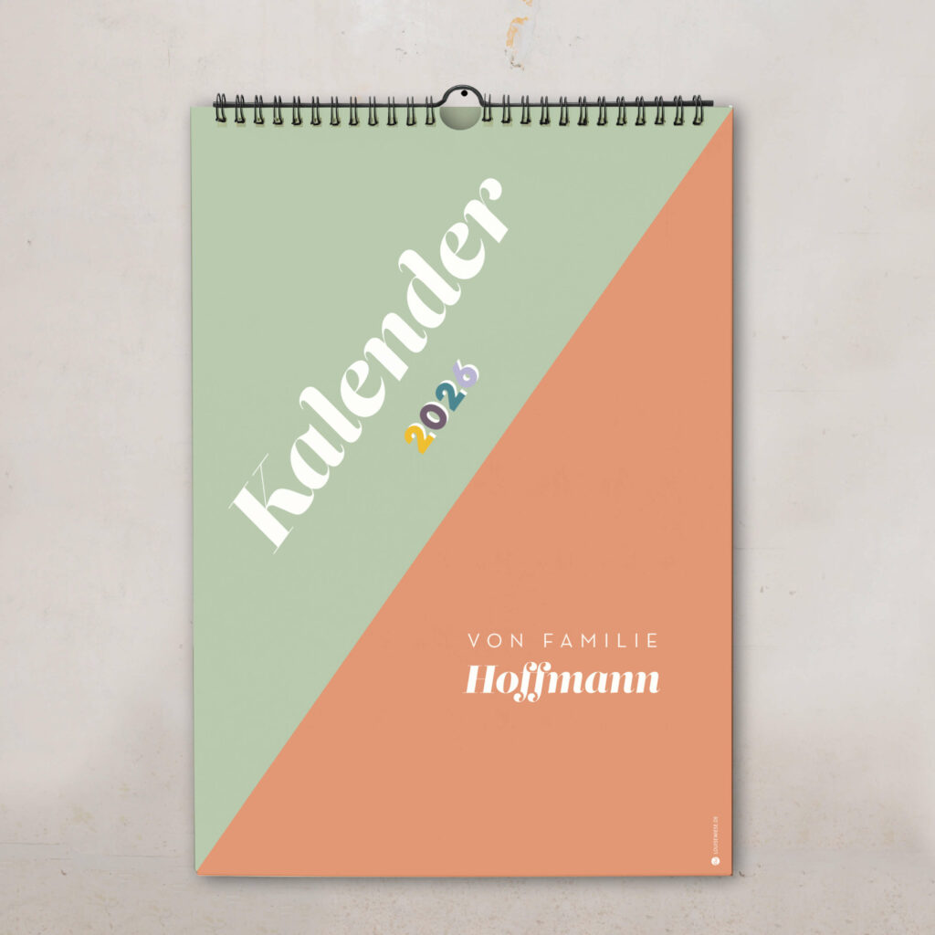 Familienkalender 2026 personalisiert , Wandkalender A4/A3 mit Namen, 1–6 Spalten