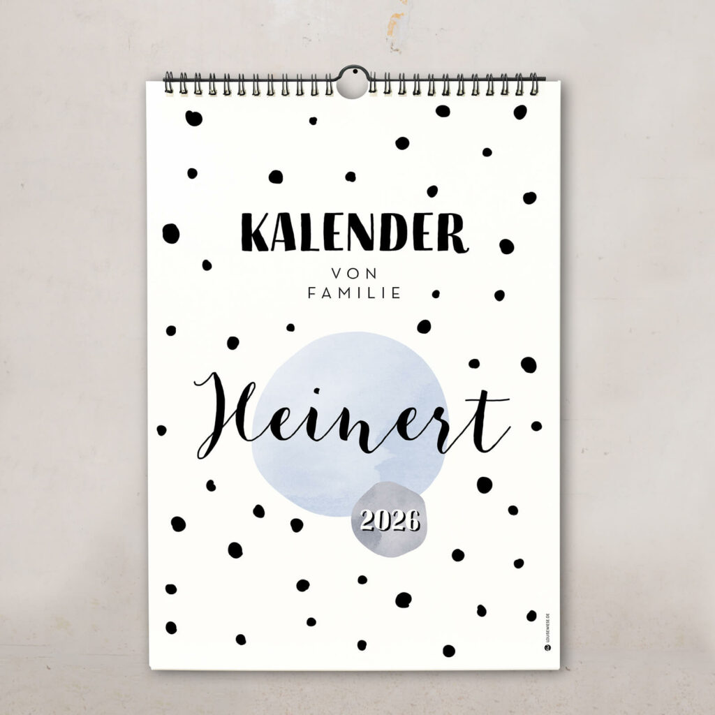 Familienkalender 2026 personalisiert , Wandkalender A4/A3 mit Namen, 1–6 Spalten