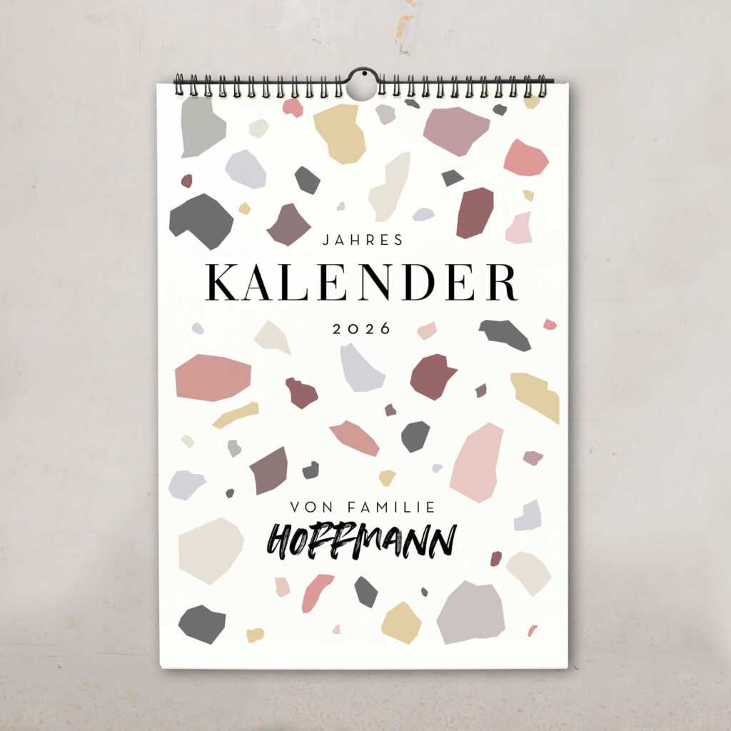 Familienkalender 2026 personalisiert , Wandkalender A4/A3 mit Namen, 1–6 Spalten