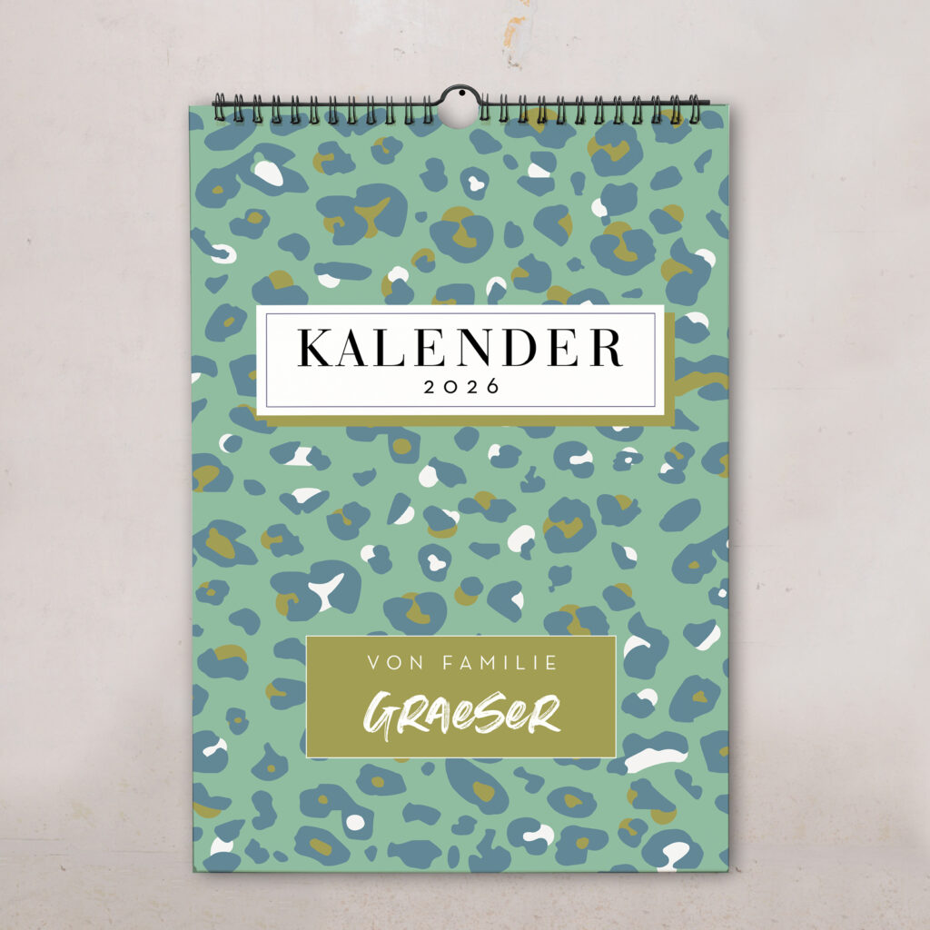 Familienkalender 2026 personalisiert , Wandkalender A4/A3 mit Namen, 1–6 Spalten