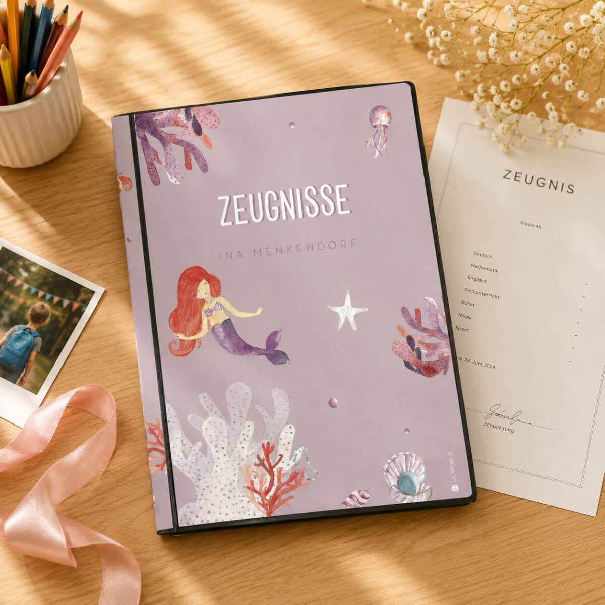 Zeugnismappe - personalisiert, Sichtbuch DIN A 4