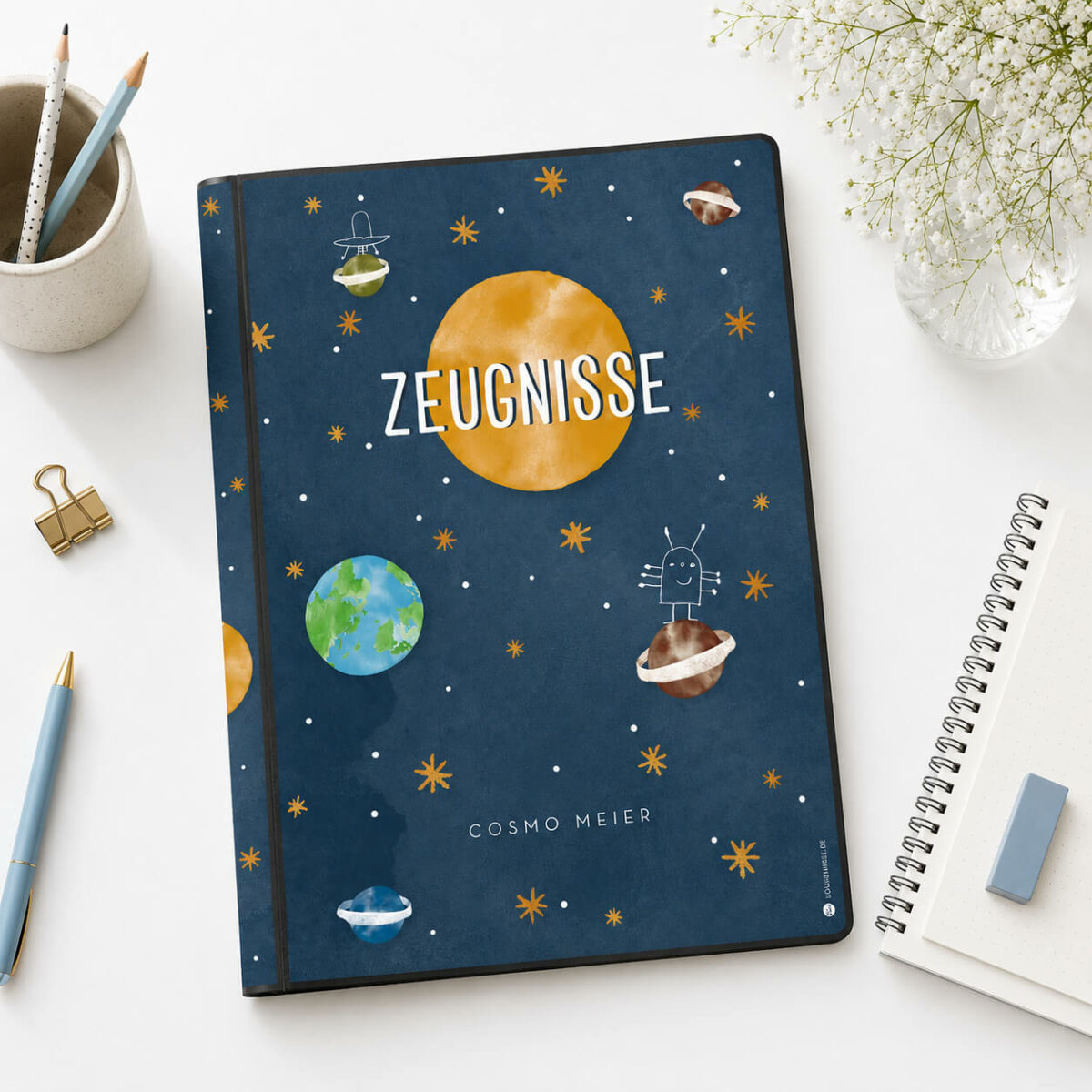 Zeugnismappe - personalisiert, Sichtbuch DIN A 4