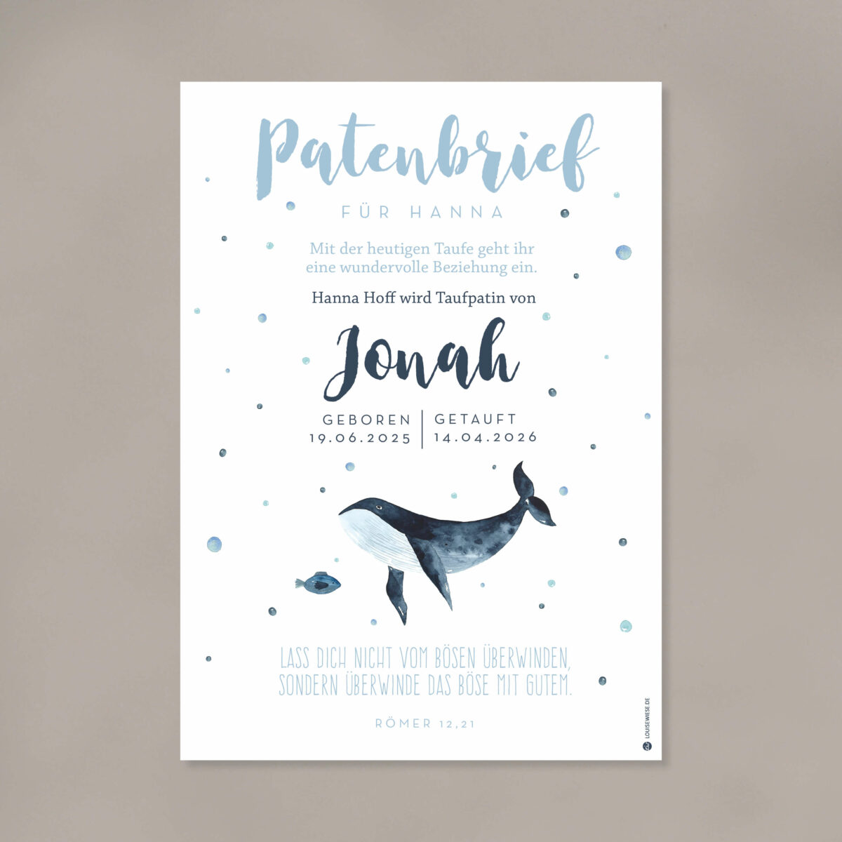 Patenbrief personalisiert – Brief zur Taufe - Image 3