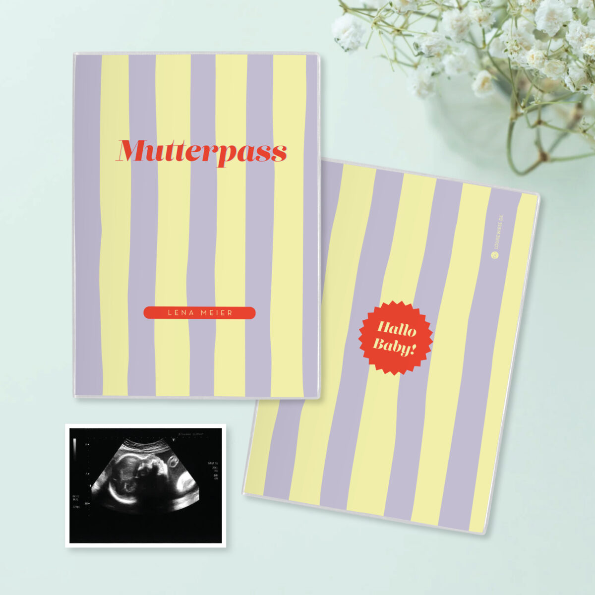 Mutterpasshülle personalisiert mit Namen – Hülle Mutterpass – Geschenk zur Schwangerschaft – Schutzhülle Mutterpass
