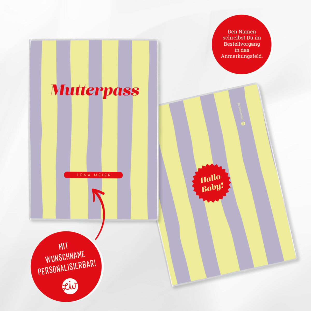 Mutterpasshülle personalisiert mit Namen – Hülle Mutterpass – Geschenk zur Schwangerschaft – Schutzhülle Mutterpass - Image 3